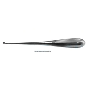 Brun (Spratt) knoglekyrette 8" lige størrelse #2/0, oval kop, Brun-håndtag – surgivalley (008211098)