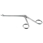Pinza gubia IVD Cushing de 7 1/2", longitud de trabajo 130mm, curvada hacia arriba, mandíbulas de copa de 2.0mm x 10.0mm, mango de anillas