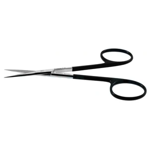 Tijeras Iris 4 1/2" rectas, hojas Superior-Cut, puntas afiladas y mango con anillo negro – surgivalley (002211607)