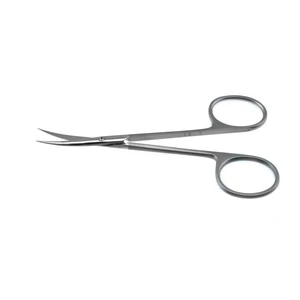Tijeras Iris 4 3/8" con hojas curvas Superior-Cut, hoja inferior microdentada, puntas afiladas y mango de anillas escarchado – surgivalley (002211436)