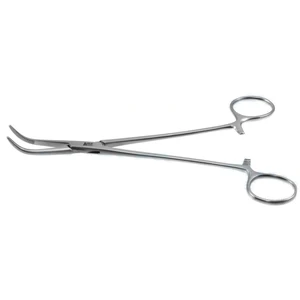 Pinzas de conducto biliar Lahey 7 1/2" curvas mordazas serradas mango de anillo