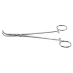 Lahey-Gallengangklemme 7 1/4" gebogen, längs geriffelte kurze Maulteile, Ringgriff