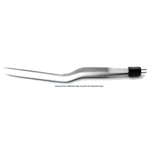 Malis 型双极镊子 7 1/2" 工作长度 3 1/8" 弯角杆 0.25mm 宽防粘尖端，扁平手柄 – surgivalley (001213392)