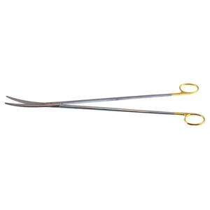 Mayo-dissektionssaks 14" buet med skrå TC-blade, stumpe spidser og guld-ringgreb – surgivalley (002211057)