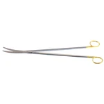 Metzenbaum dissecting scissors 14 curved TC blades blunt tips gold ring handle