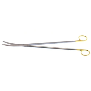 Metzenbaum dissecting scissors 14 curved TC blades blunt tips gold ring handle