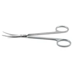 Tijeras de disección Metzenbaum de 5 3/4" delicadas, curvas, hojas Superior-Cut, hoja inferior microdentada, puntas romas y mango con anillo esmerilado