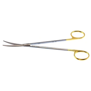 Metzenbaum dissektionssakse 7 delikate buede TC blade mikrotakkede nederste blade stumpede spidser guld ringhåndtag – surgivalley (002211568)
