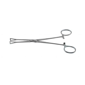 Pennington tissue holding forceps 6 serrated 8.0mm wide triangular jaws ring handle with ratchet catch – surgivalley (001212890)