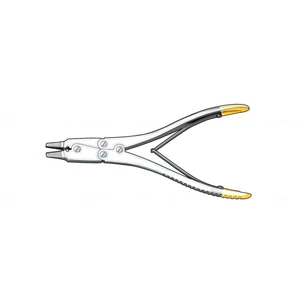拔丝钳 7" 双动型，精细锯齿形TC钳口，宽2.0mm – surgivalley (031210009)