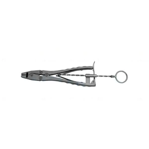 Wire twister and cutter 9 8.0mm wide serrated TC jaws 1.6mm (0.062) max capacity, twisted center ring gold squeeze handle – surgivalley (024210044)