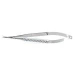 Adventitia microsurgical dissecting scissors 6 curved 11.0mm blades sharp tips flat 8.0mm wide handle