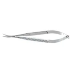 Adventitia microsurgical dissecting scissors 6 curved 15.0mm blades sharp tips flat 8.0mm wide handle