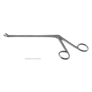 Pinza gubia IVD Caspar, longitud de trabajo 140mm, curva hacia abajo, fenestrada, mandíbulas de copa de 4.0mm x 14.0mm y mango de anillas – surgivalley (011211402)