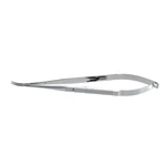 Castroviejo needle holder 7 delicate curved smooth jaws flat handle with lock