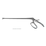 Ferris-Smith IVD rongeur working length 254mm curved down 5.0mm x 10.0mm cup jaws with teeth, ergonomic ring handle