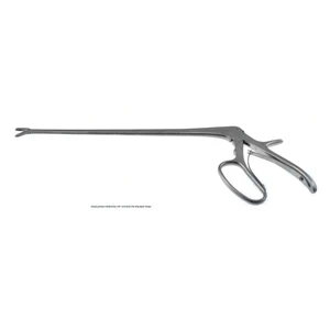 Pinza gubia IVD Ferris-Smith, longitud de trabajo 254 mm, curva hacia abajo, mandíbulas de copa de 5.0 mm x 10.0 mm con dientes, mango de anillo ergonómico – surgivalley (066210124)