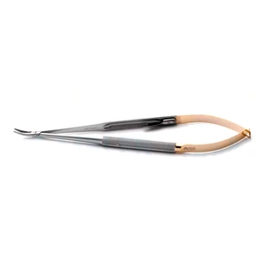 Jacobson Needle Holder Curved 18.0 cm (7") TC (Gold Handle) – surgivalley (003050015)