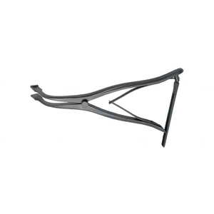 Afastador de lâmina 10 1/2", lâminas côncavas com dentes, cabo de compressão com catraca
