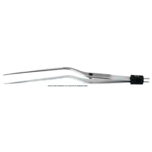 Malis 型双极镊 8 3/4" 工作长度 3 5/8" 带止动器弯头杆身 0.5mm 宽防粘尖端 扁平手柄 – surgivalley (001213348)