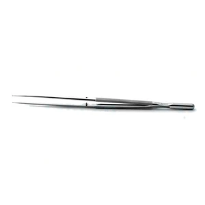 显微外科镊子 10" 直型 1.0mm TC 喷砂微环尖 带打结平台 圆形配重手柄 – surgivalley (001212946)