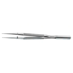显微外科镊 6" 直型 1.0mm TC 粉末处理微环尖端 带结扎平台圆形配重柄