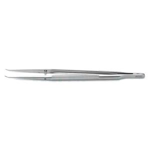 Microsurgical forceps 7 curved 0.6mm TC dusted tips with tying platform 8.0mm round balanced handle – surgivalley (001213081)