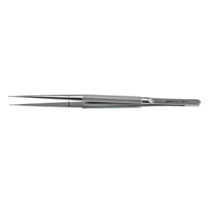 显微外科镊子 7" 直型 1.0mm TC 喷砂微环尖 带打结平台 轻质圆柄 – surgivalley (001212947)