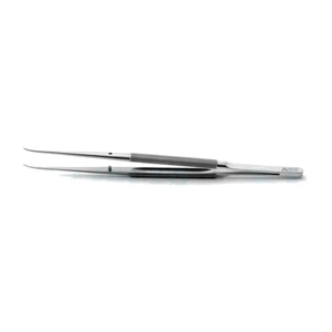 Microsurgical tissue forceps 7 delicate curved 1.0mm TC dusted tips without tying platform round handle – surgivalley (001212436)