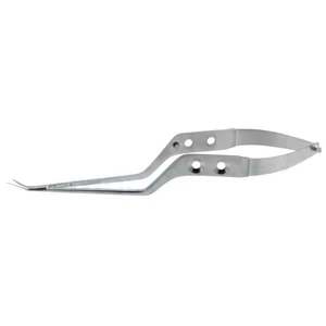 Nagel microsurgical scissors 8 bayonet shanks angled 45° blades sharp tips flat 2-hole handle – surgivalley (002211438)