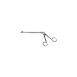 Pinza gubia IVD Spurling de 9 1/2", longitud de trabajo 203mm, curvada hacia arriba, mandíbulas de copa de 4.0mm x 10.0mm, mango de anillas