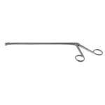 Pinza gubia IVD Spurling, longitud de trabajo 230mm, curvada hacia abajo, 4.0mm x 10.0mm, mandíbulas de copa, mango de anillas