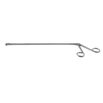 Rongeur IVD Spurling, longitud de trabajo 280mm, curvado hacia abajo, ramas en copa de 5.0mm x 10.0mm, mango de anillas
