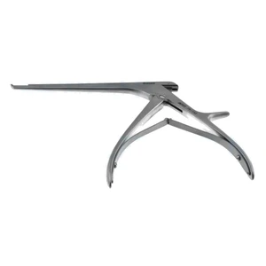 Pinza gubia Kerrison Spurling, longitud de trabajo 150mm, platina delgada angulada hacia arriba 40º, mordida de 3.0mm, abertura de 15.0mm, mango Cherry – surgivalley (011211172)