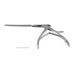 Rongeur Kerrison Spurling, longitud de trabajo 180mm, platina delgada angulada hacia abajo 90º, mordida de 4.0mm, abertura de 15.0mm, mango color cereza