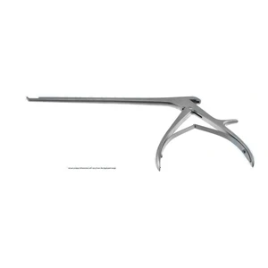 Pinza gubia Kerrison Spurling, longitud de trabajo 200mm, platina delgada angulada hacia arriba 40º, mordida de 3.0mm, apertura de 15.0mm, mango color cereza – surgivalley (011211214)