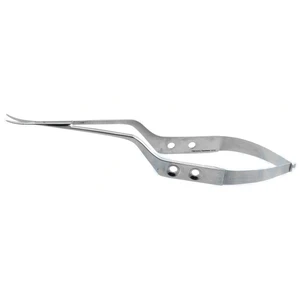 Yasargil microsurgical dissecting scissors 8 bayonet shanks curved blades sharp tips flat 2-hole handle – surgivalley (002211429)