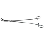 Heaney-Ballentine hysterectomy forceps 12 curved longitudinal serrated single-toothed jaws ring handle