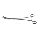 Heaney-Ballentine hysterectomy forceps 14 curved longitudinal serrated single-toothed jaws ring handle