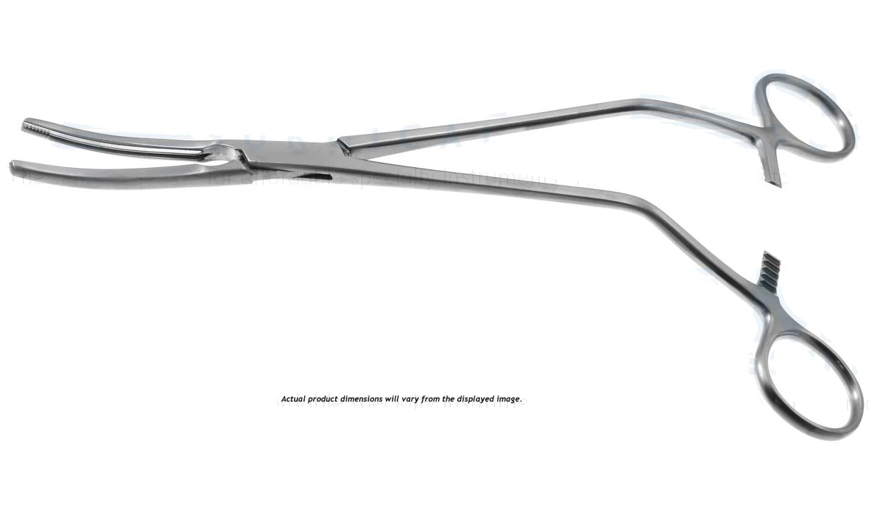 Z-Type hysterectomy (Parametrium) clamp forceps 14 slightly curved serrated jaws," offset ring