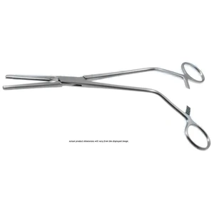 Z-Type hysterectomy (Parametrium) clamp forceps 12 straight serrated jaws," offset ring handle S – surgivalley (001090053)