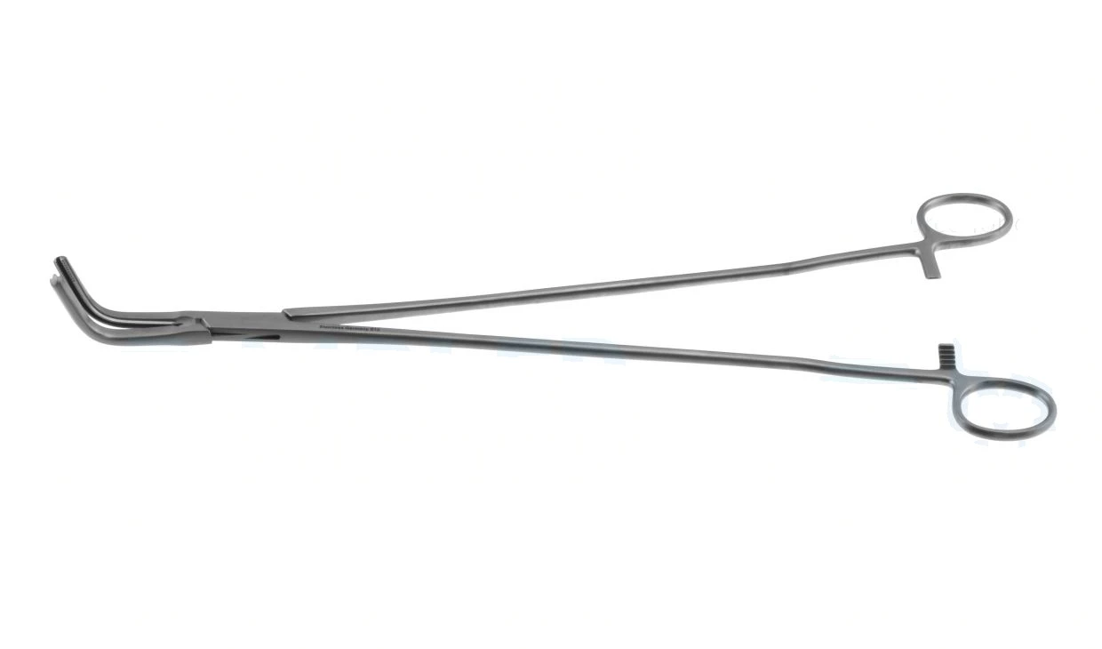 Z-Type hysterectomy (Parametrium) clamp forceps 14 angled serrated jaws," offset ring handle Set