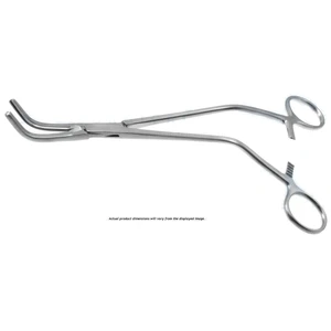 Z-Type hysterectomy (Parametrium) clamp forceps 8 1/4 angled serrated jaws," offset ring handle – surgivalley (001090059)