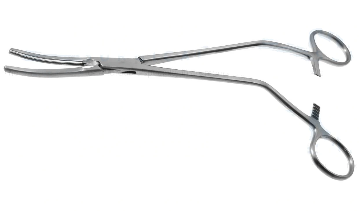 Z-Type hysterectomy (Parametrium) clamp forceps 9 1/2 slightly curved serrated jaws," offset ri