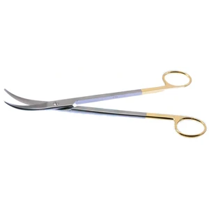 Z-Type hysterectomy (Parametrium) scissors 9 strongly curved TC blades blunt tips gold ring handle – surgivalley (002090015)