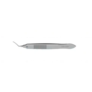 Auffarth MICS capsulorhexis forceps 4 double cross-action curved shafts 12.0mm from bend to tip micro serrated tips for 1.6mm incisions flat handle – surgivalley (001212179)