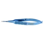 Porta-agulhas Barraquer reto 10,0 cm (4") TC (cabo dourado)