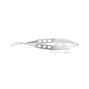 Bechert lens holding forceps, gently curved delicate flat jaws, cross-action flat 3-hole handle – surgivalley (001211647)