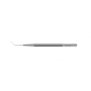 Espátula Blum Femtossegundo/LASIK 4 1/8 Abaulada Lâmina Colher 1,25mm, Ponta Chanfrada Semiafiada para Cima Redonda 20,0 cm (8,0)