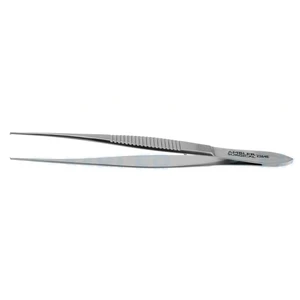 Bracken-Farkas 固定镊子，带稳定销 4 1/4英寸 直杆 精细 0.12mm 1x2 齿 扁平手柄 – surgivalley (001212731)
